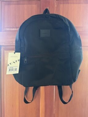 STATE Black Minimalist Nylon Backpack